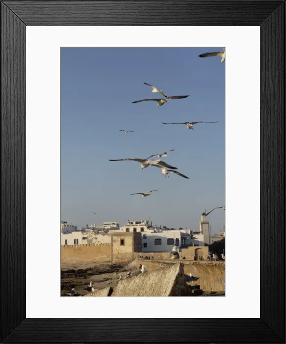 Framed Print : Old waterfont and city behind ramparts