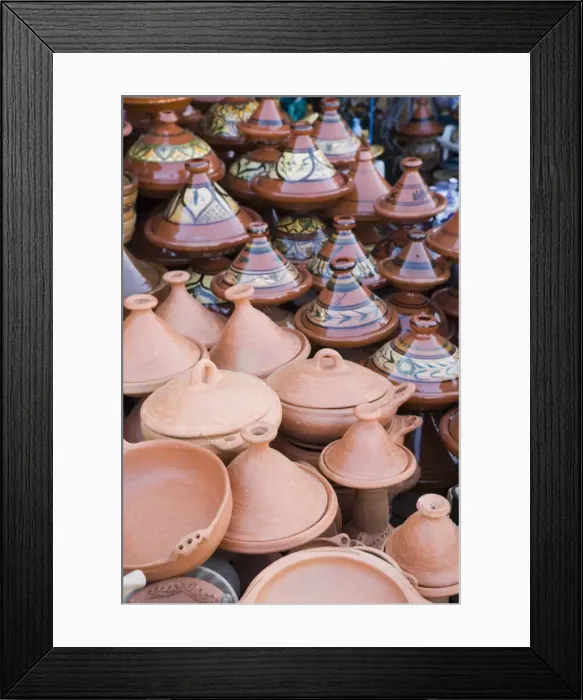 Framed Print : Tajine pots for sale in souk Framed Print : Tajine pots for sale in souk