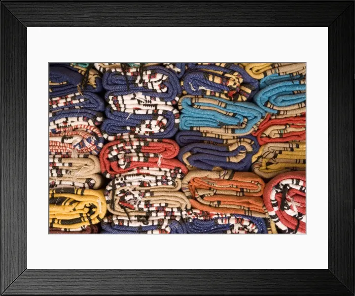 Framed Print : Rolled traditional rugs Framed Print : Rolled traditional rugs