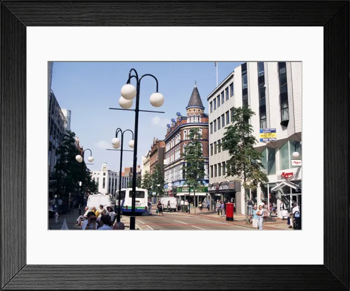 Framed Print : Downtown shopping area Framed Print : Downtown shopping area