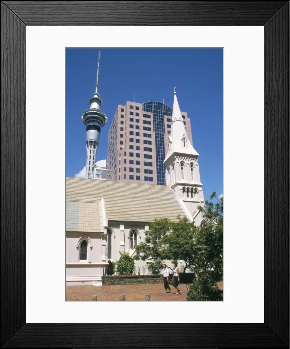Framed Print : St. Patricks Roman Catholic church and Skytower Framed Print : St. Patricks Roman Catholic church and Skytower
