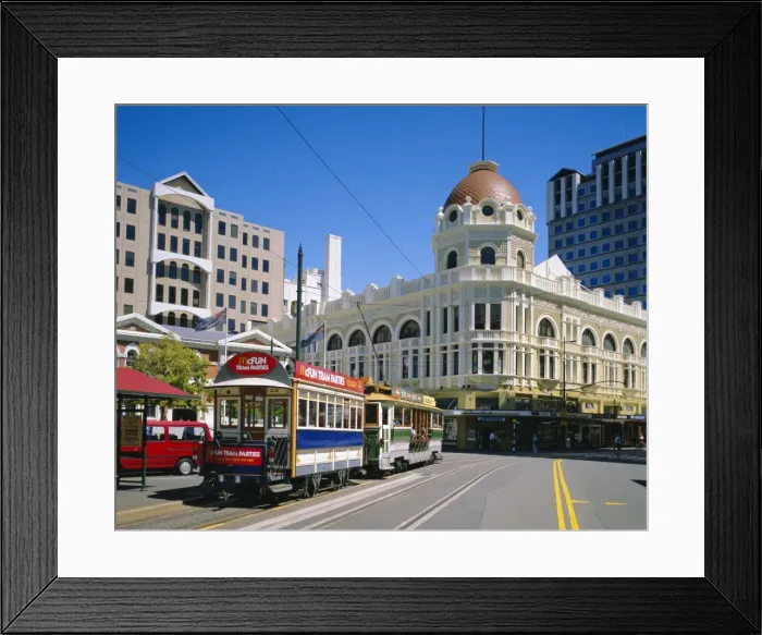Framed Print : Tram in Cathedral Square Framed Print : Tram in Cathedral Square