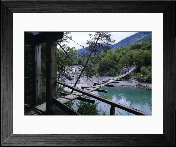 Framed Print : Swing bridge over the Makarora River Framed Print : Swing bridge over the Makarora River