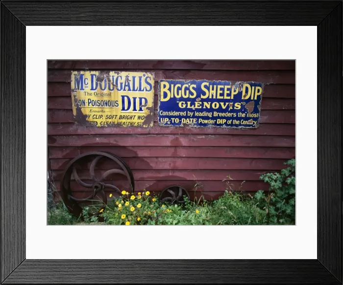 Framed Print : Old advertising signs Framed Print : Old advertising signs