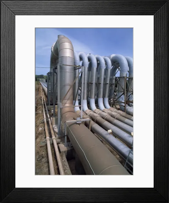 Framed Print : Pipeline carrying steam through the Wairakei Thermal Valley Framed Print : Pipeline carrying steam through the Wairakei Thermal Valley