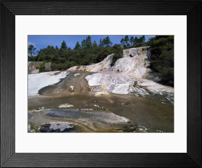 Framed Print : Cascade Terrace at Orakei Korako Thermals in the North Framed Print : Cascade Terrace at Orakei Korako Thermals in the North