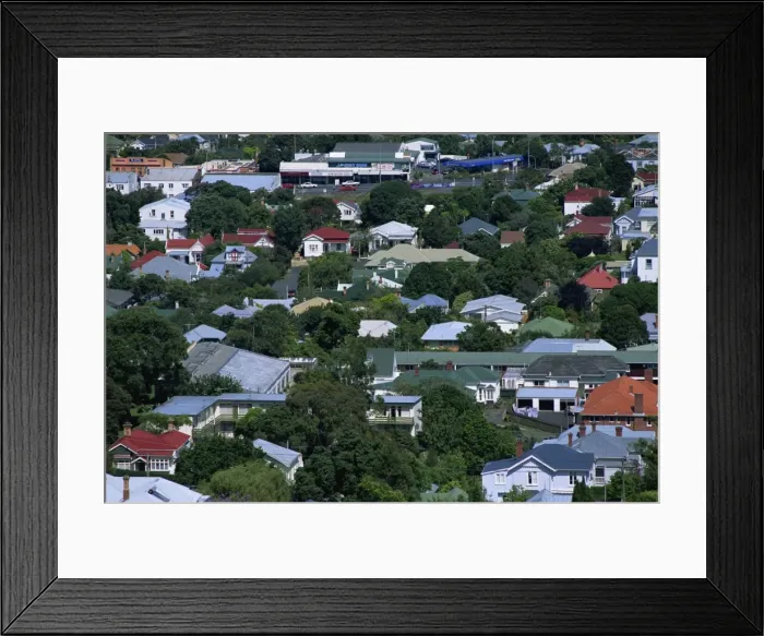 Framed Print : Auckland suburbs from Mt Framed Print : Auckland suburbs from Mt