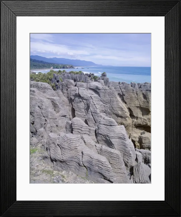Framed Print : Eroded stratified limestone columns