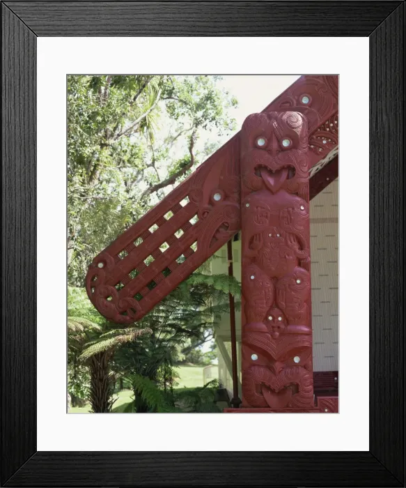 Framed Print : Bargeboards representing ancestors arms on a building Framed Print : Bargeboards representing ancestors arms on a building