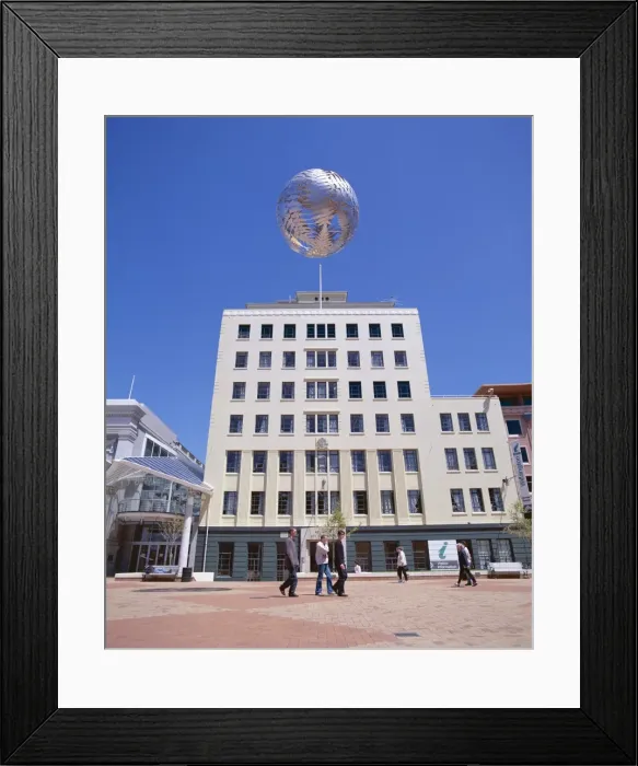 Framed Print : Exterior of the Wellington City Corp Building surmounted Framed Print : Exterior of the Wellington City Corp Building surmounted