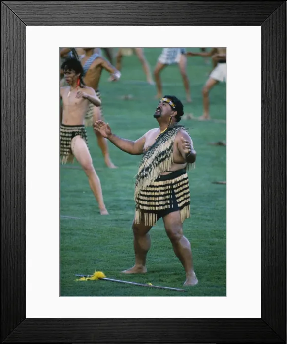 Framed Print : Maoris perform traditional action songs Framed Print : Maoris perform traditional action songs