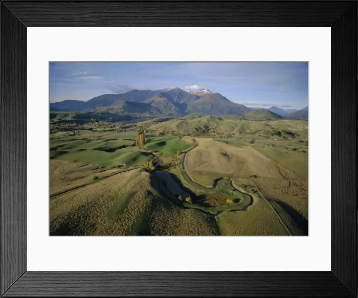 Framed Print : Aerial view from a balloon of countryside around Queenstown