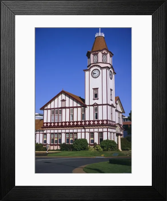 Framed Print : Central clock tower and tourism office on High Street Framed Print : Central clock tower and tourism office on High Street