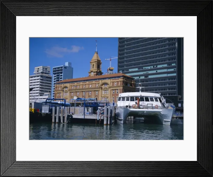 Framed Print : Ferry Terminal on the waterfront and catamarans going to islands Framed Print : Ferry Terminal on the waterfront and catamarans going to islands