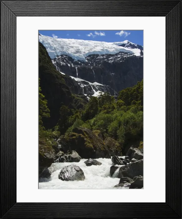 Framed Print : A river on Rob Roy Glacier Hiking Track Framed Print : A river on Rob Roy Glacier Hiking Track