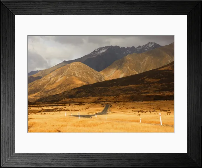 Framed Print : Mount Cook road and Ben Ohau Range Framed Print : Mount Cook road and Ben Ohau Range