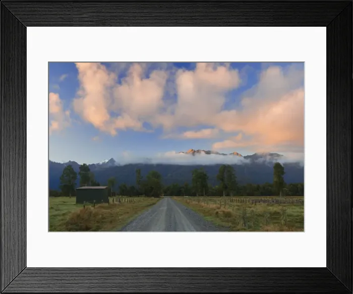 Framed Print : Southern Alps and farmland Framed Print : Southern Alps and farmland