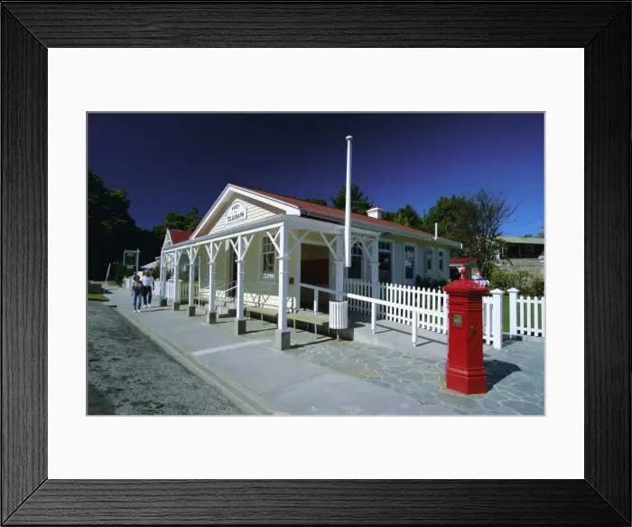 Framed Print : Post office and red post box in Arrowtown Framed Print : Post office and red post box in Arrowtown
