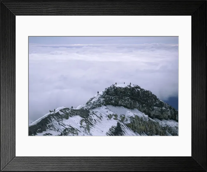 Framed Print : Hikers on Dome Ridge near the summit of 2797m Mount Ruapehu Framed Print : Hikers on Dome Ridge near the summit of 2797m Mount Ruapehu