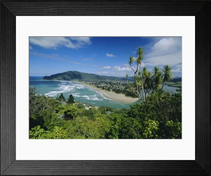 Framed Print : View south from Paku Mountain across Tairua Harbour Framed Print : View south from Paku Mountain across Tairua Harbour