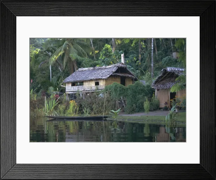 Framed Print : Houses and boat Framed Print : Houses and boat
