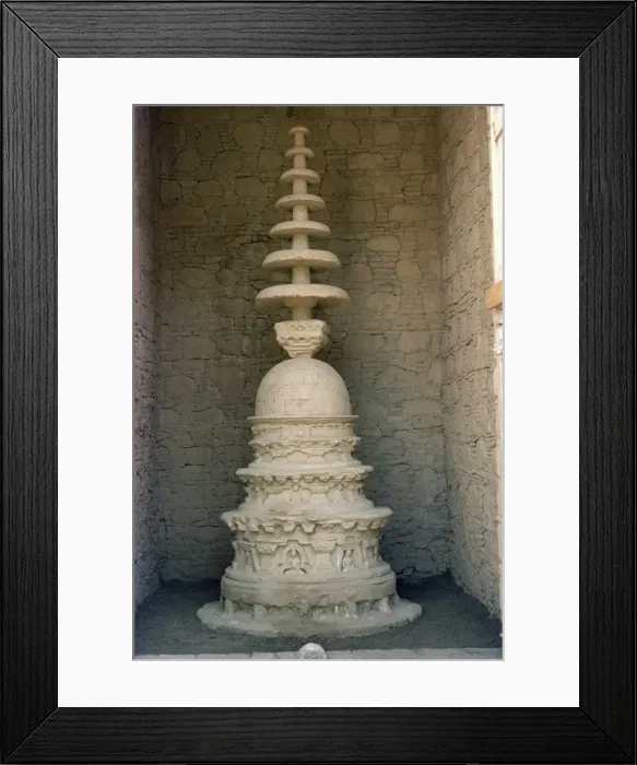 Framed Print : Plaster cast of miniature stupa from Gandharan civilization Framed Print : Plaster cast of miniature stupa from Gandharan civilization