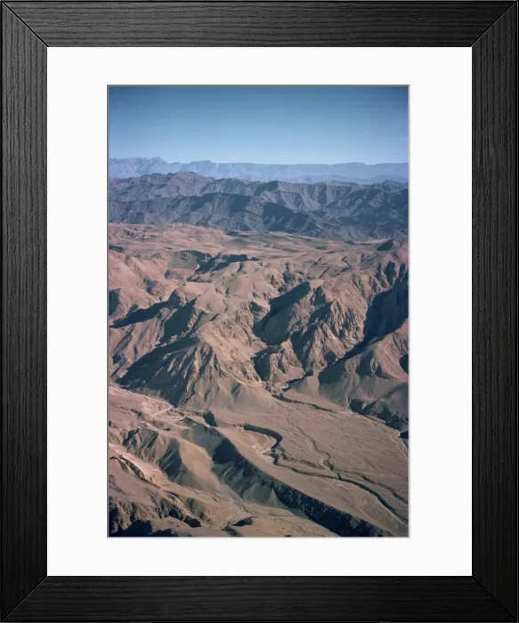 Framed Print : Gullies and bare mountains in the Bolan area of Baluchistan Framed Print : Gullies and bare mountains in the Bolan area of Baluchistan