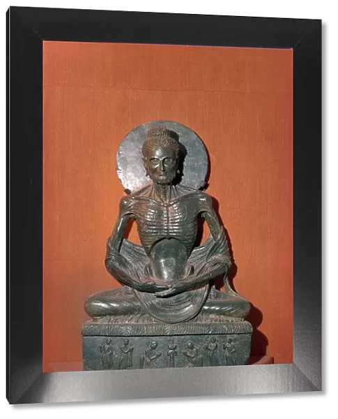 Statue of the fasting or emaciated Buddha in the Museum at Lahore