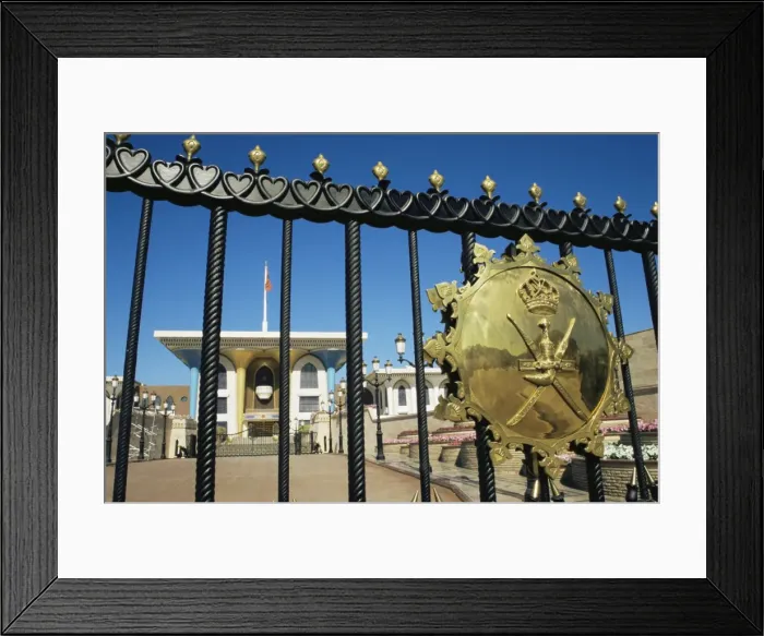 Framed Print : Entrance gate with shield Framed Print : Entrance gate with shield