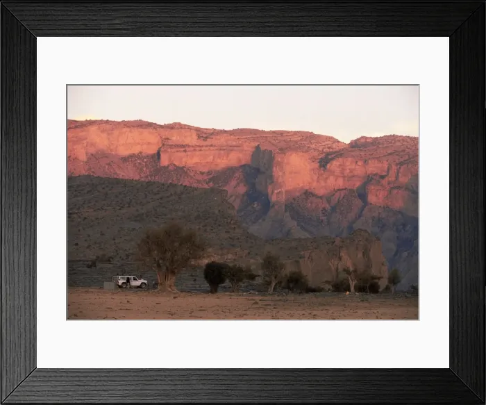Framed Print : Camp in Omans Grand Canyon West Framed Print : Camp in Omans Grand Canyon West