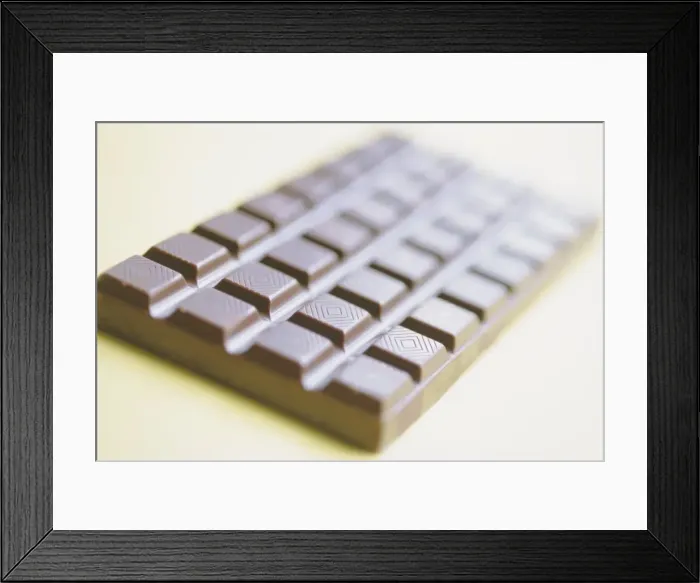 Framed Print : Studio shot of a bar of chocolate Framed Print : Studio shot of a bar of chocolate