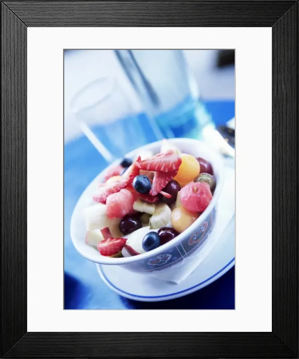 Framed Print : Fresh fruit salad in a bowl Framed Print : Fresh fruit salad in a bowl