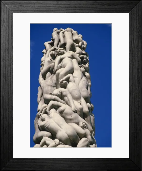 Framed Print : Detail of sculpture of figures on the central stele in Frogner Park Framed Print : Detail of sculpture of figures on the central stele in Frogner Park
