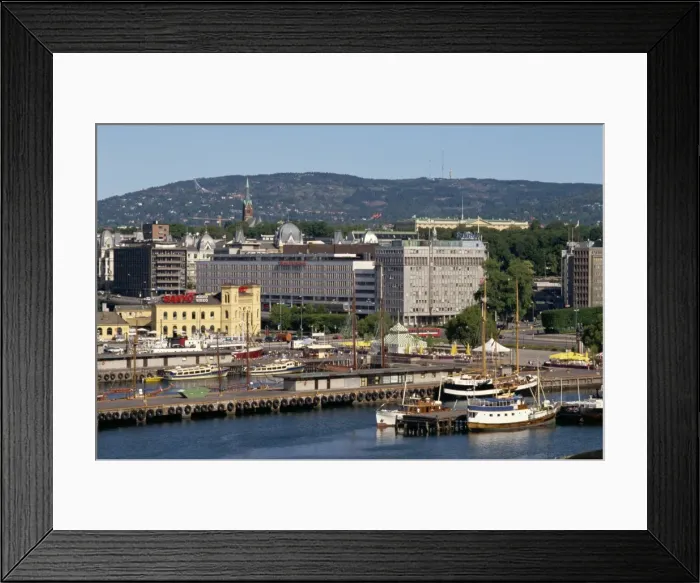 Framed Print : Aerial view over the harbour