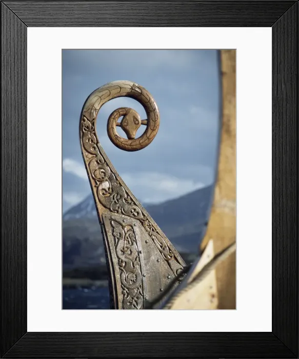 Framed Print : Detail of the replica of a 9th century AD Viking ship Framed Print : Detail of the replica of a 9th century AD Viking ship