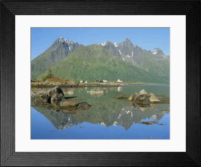 Framed Print : Red church on Austnesfjord Framed Print : Red church on Austnesfjord