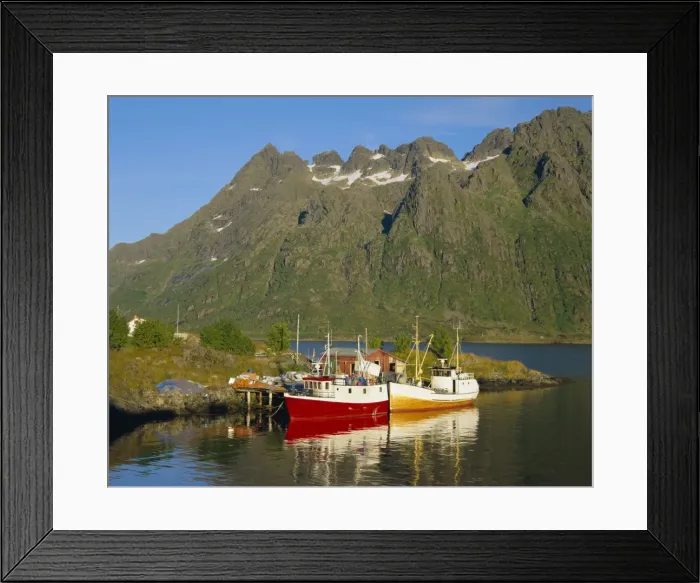 Framed Print : Fishing boats in Austnesfjorden Framed Print : Fishing boats in Austnesfjorden