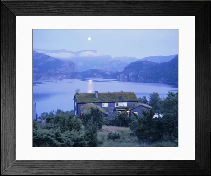 Framed Print : Moonrise over Lake Refsvaten Framed Print : Moonrise over Lake Refsvaten