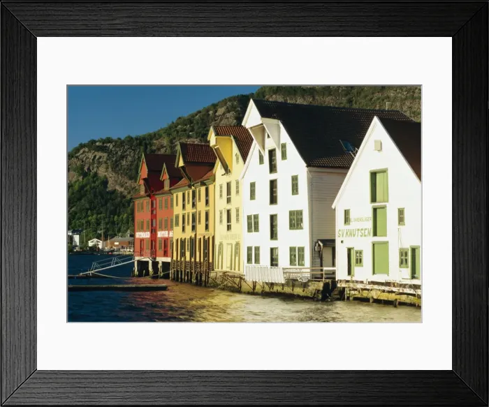 Framed Print : Restored harbourfront wooden warehouses Framed Print : Restored harbourfront wooden warehouses