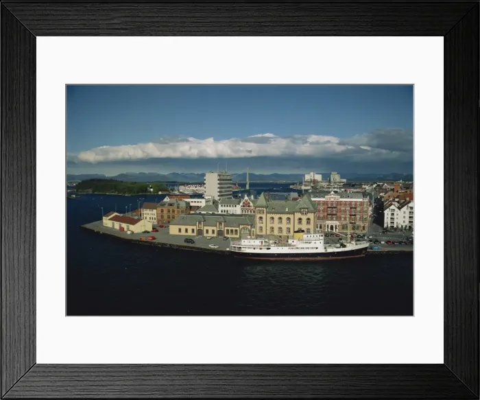 Framed Print : Old wooden buildings along Skagenkaien, Stavanger, S