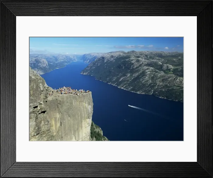 Framed Print : Preikestolen Rock overlooking Lysefjord Framed Print : Preikestolen Rock overlooking Lysefjord