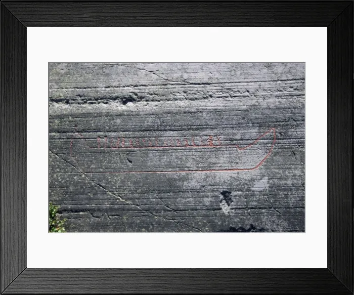 Framed Print : Rock carvings between 2000 and 6000 years old on ice striations Framed Print : Rock carvings between 2000 and 6000 years old on ice striations
