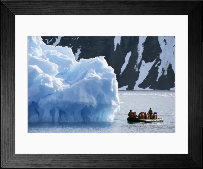 Framed Print : Zodiac from ice breaker tour ship Framed Print : Zodiac from ice breaker tour ship