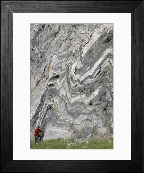 Framed Print : Strong folding in garnet gneiss Framed Print : Strong folding in garnet gneiss