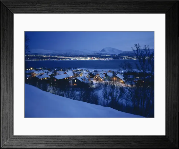 Framed Print : Tromso viewed from Kvaloya Island at dusk Framed Print : Tromso viewed from Kvaloya Island at dusk