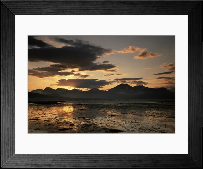 Framed Print : Balsfjorden lit by the midnight sun Framed Print : Balsfjorden lit by the midnight sun