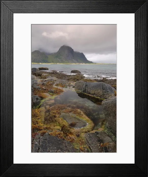Framed Print : View looking towards Flakstad Framed Print : View looking towards Flakstad