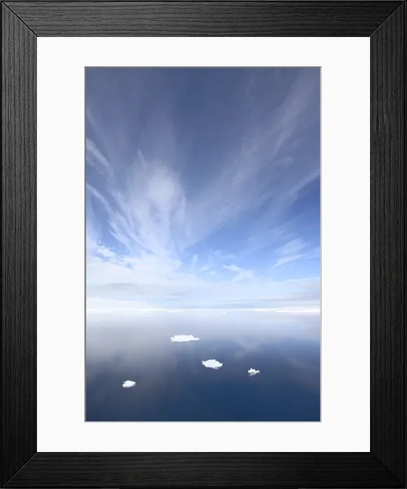 Framed Print : Calm water off the coast of Spitsbergen Island with Framed Print : Calm water off the coast of Spitsbergen Island with