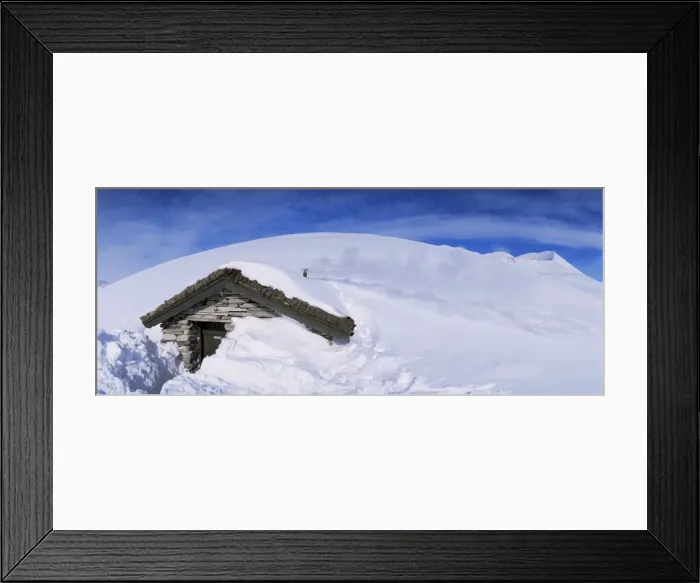 Framed Print : Stone hut below Mount Smiubelgen Framed Print : Stone hut below Mount Smiubelgen