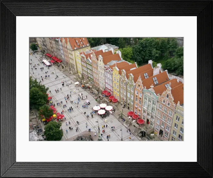 Framed Print : Aerial view of the bright postwar renovation of